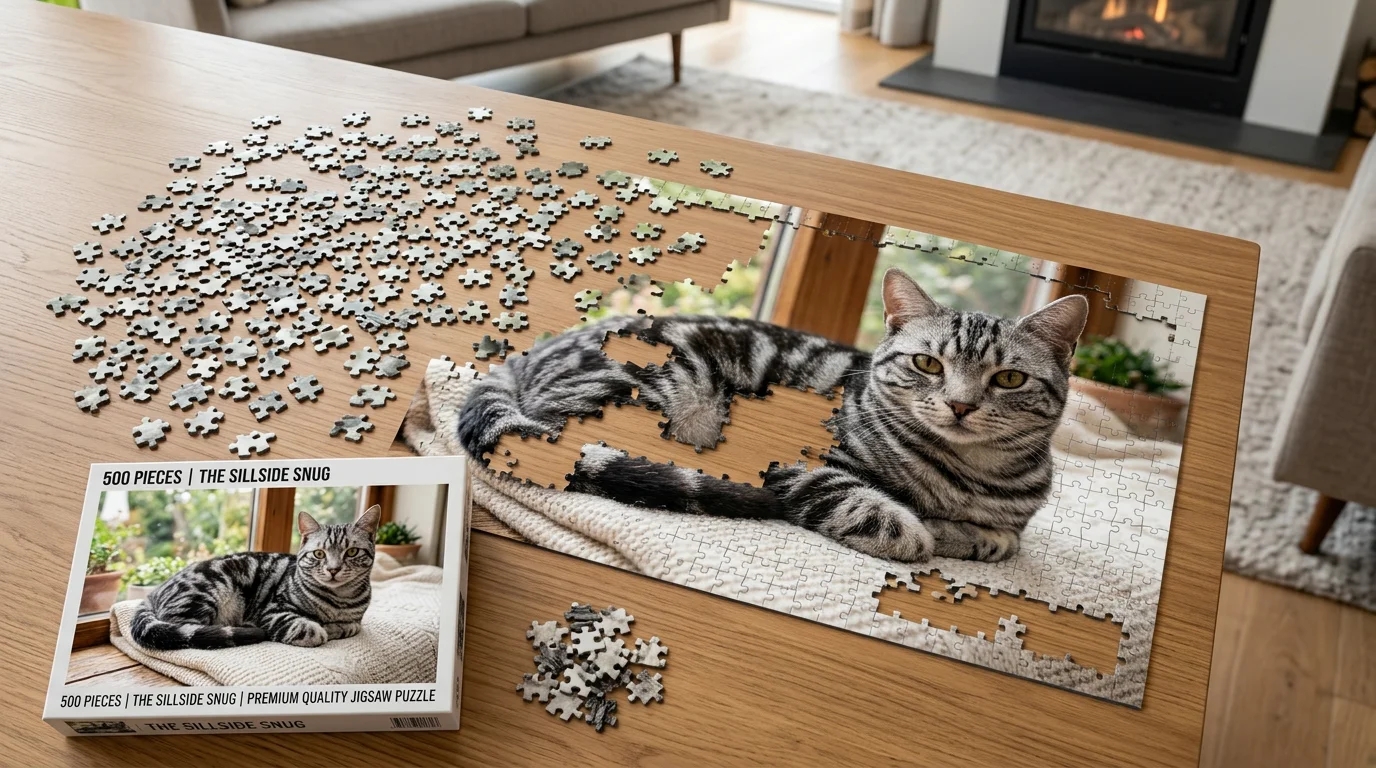 Gepersonaliseerde fotopuzzel van kat