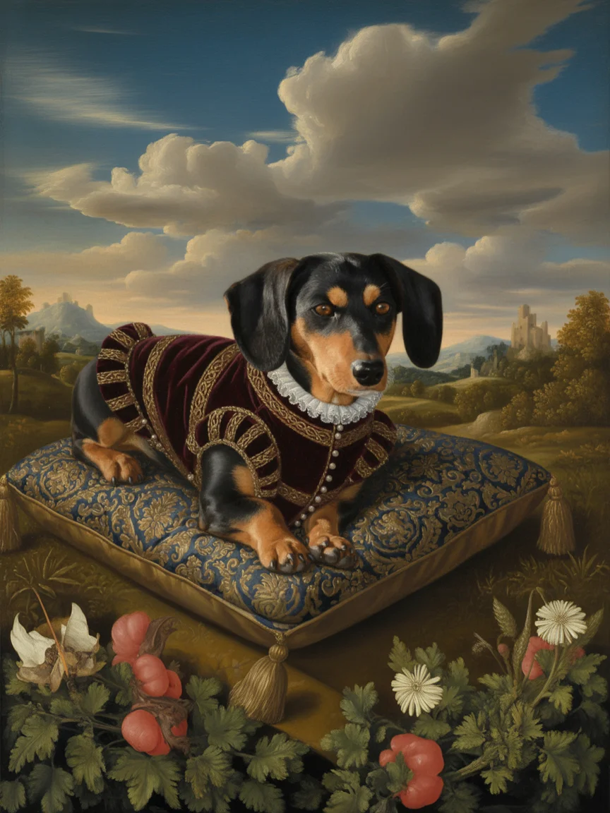 Tekkel hond portret Renaissance klassiek